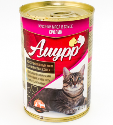 Амурр конс д/кошек 415гр в соусе Кролик в соусе