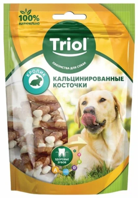 ТРИОЛЬ лак-во д/собак «Кальцинированные косточки с мясом кролика», 70г