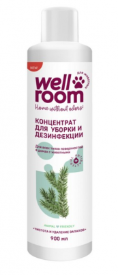 Wellroom Ср-во для уборки и дезинфекции концентрированное 500 мл, Хвоя