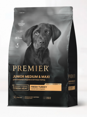 Premier Dog Turkey JUNIOR Medium&Maxi (Свежее мясо индейки для юниоров средних и крупных пород) 1 кг	