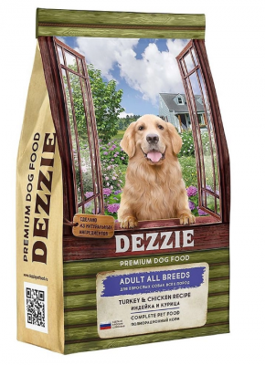 DEZZIE Adult Dog Сухой корм для взрослых собак 15 кг Индейка и Курица