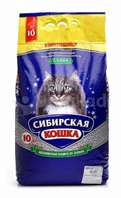 СИБИРСКАЯ КОШКА наполнитель комкующий 10 литров СУПЕР