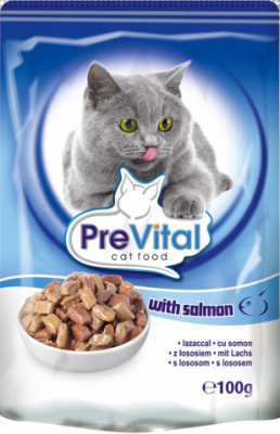 Превиталь Классик пауч д/кош. 100 г. Лосось в соусе