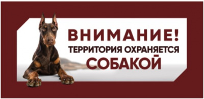 Табличка Охраняется собакой Доберман 250*114мм