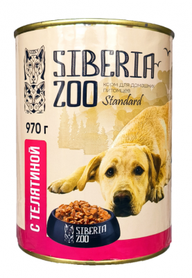 Siberia ZOO Влажный корм для собак, Телятина 0.97 кг