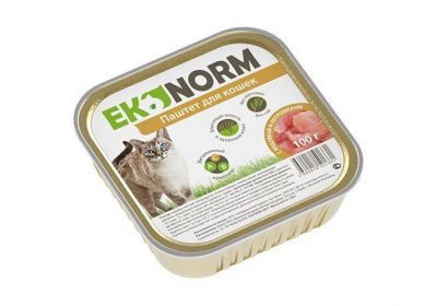 Ekonorm Паштет 100 г для кошек с индейкой и потрошками	