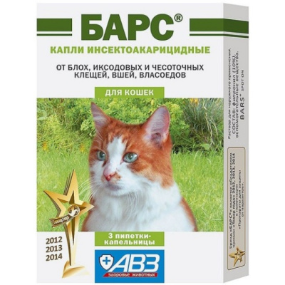 БАРС капли инсект/акариц д/кошек 1 пипетка/3
