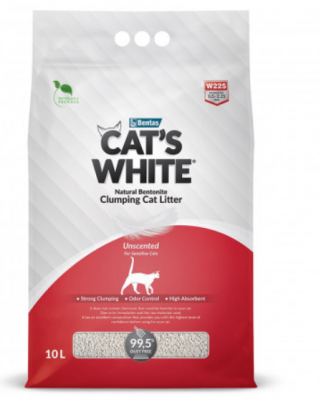 Cat's White Natural комкующийся наполнитель натуральный без ароматизатора для кошачьего туалета (10л)