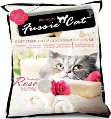 FUSSIE CAT наполнитель комкующий Роза 10 л
