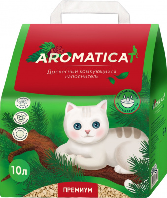 AROMATICAT наполнитель древесный комкующий 10 л