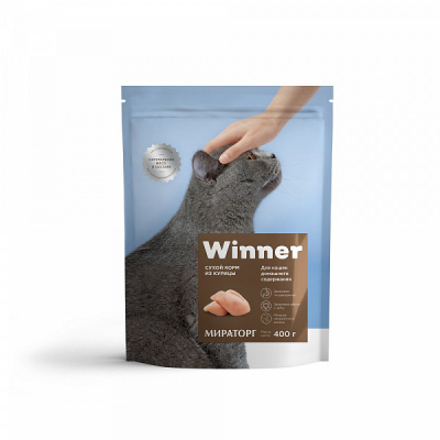 Winner корм 10 кг. сух. д/дом. кошек из курицы