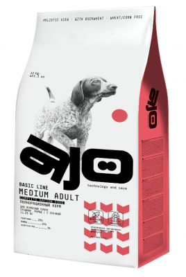 AJO Dog Medium Adult сух. д/собак средних пород с гречкой 12кг				