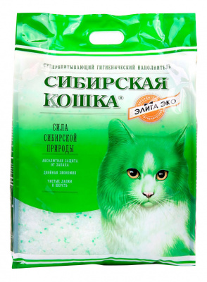 СИБИРСКАЯ КОШКА наполнитель силикагель 8л ЭЛИТА ЭКО 