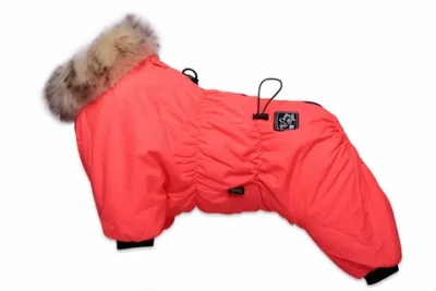 Комбинезон для собак Lion Nice-Style SLPK137 на девочку, цвет: коралловый неон (Размер L (спинка 32 см, обхват шеи 25-34 см, обхват груди 36-44 см))	