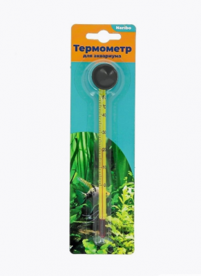Термометр стеклянный тонкий на присоске 15 см Naribo
