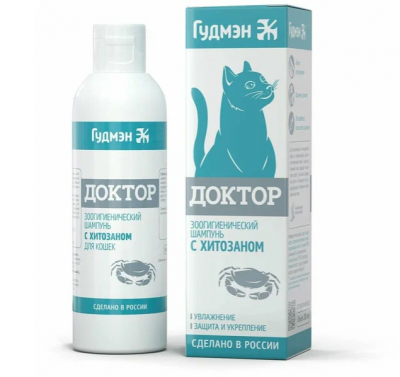 Шампунь Доктор с хитозаном для кошек фл. 200 мл. 