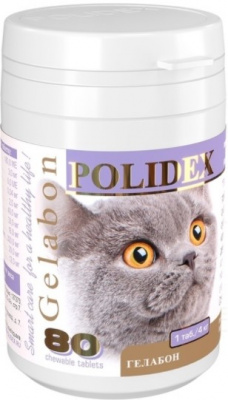 POLIDEX  для кошек Гелабон 80 таблеток