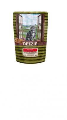 DEZZIE Adult Cat Duck & Liver влажные (пауч) для кошек 85г Утка и печень в соусе