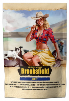 BROOKSFIELD Adult Beef with Carrots пауч д/кошек Говядина с морковью в желе 85г