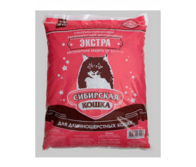 СИБИРСКАЯ КОШКА наполнитель впитывающий 20л ЭКСТРА для длинношерстных кошек