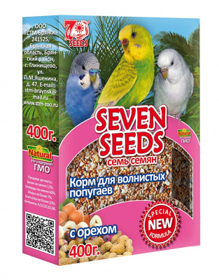 SEVEN SEEDS - SPECIAL корм д/волнистых попугаев с орехом 400г.