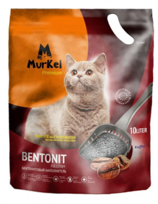 MURKEL наполнитель комкующий бентонит 10л Кофе