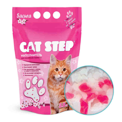 CAT STEP наполнитель силикагель САКУРА 3,8 л.