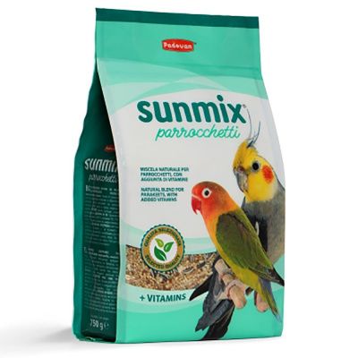 Padovan Корм SUNMIX Parrocchetti основной для средних попугаев: неразлучники, кареллы 750г