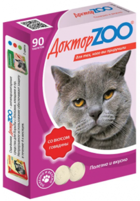 Доктор ЗОО для кошек говядина 90 таб.