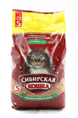 СИБИРСКАЯ КОШКА наполнитель впитывающий 3л. УНИВЕРСАЛ  