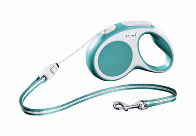 FLEXI рулетка VARIO XS  (до 8 кг) 3 м, троос бирюзовый 
