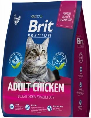 Брит Premium Cat Duck & Chicken сухой премиум класса с уткой и кур. д/взр стерил кошек 8 кг