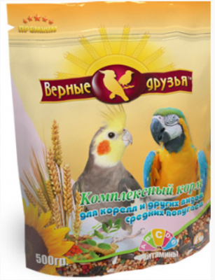 Верные друзья д/карелл и средних попугаев 500 г