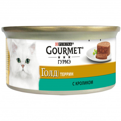 Gourmet Гурмэ Голд Террин (кусочки в паштете) для кошек с кроликом, 85 г