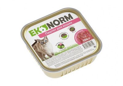 Ekonorm Паштет 100 г для кошек с телятиной и сердцем