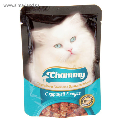 Chammy влажный для кошек 85 г. говядина в соусе