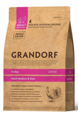 GRANDORF DOG индейка  для собак средних и крупных  пород 1 кг