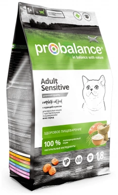 ProBalance для кошек с чувствительным пищеварением, Курица&Рис 1,8 кг