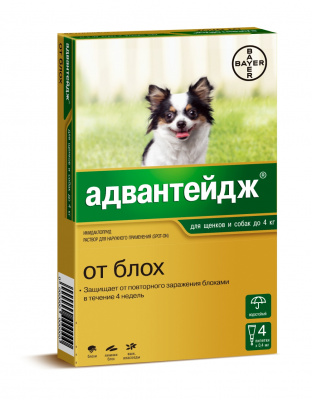Адвантейдж для собак до 4 кг, уп. 1 пип.