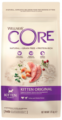 Велнес CORE Kitten беззерн.корм из индейки с лососем 1.75 кг